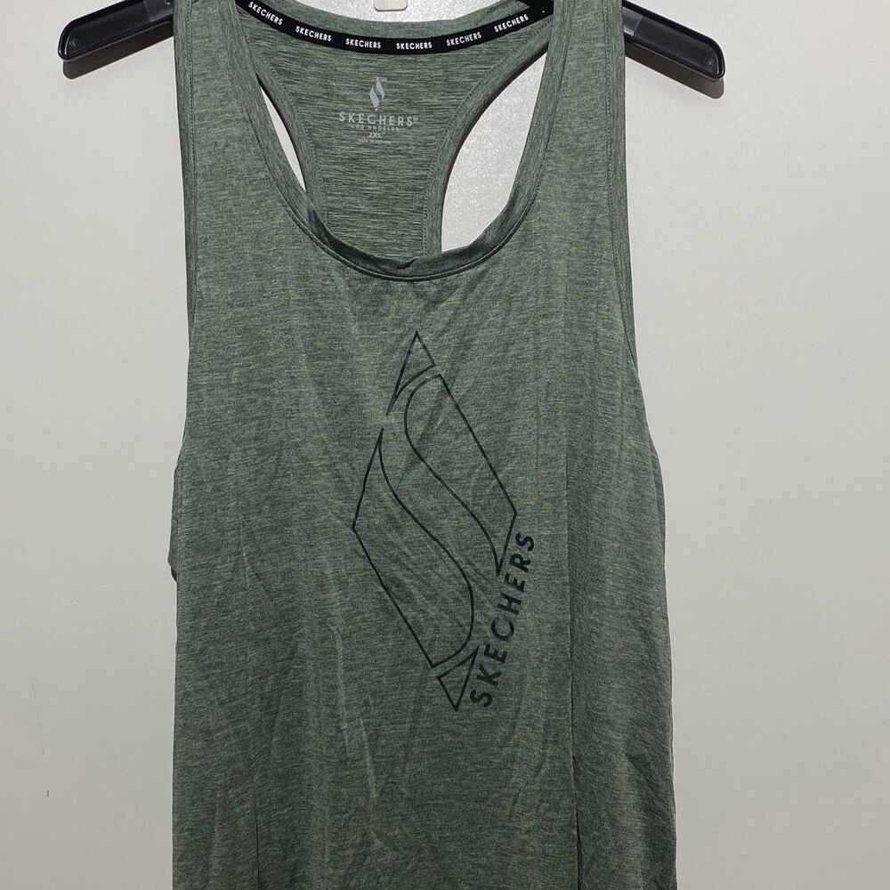 Skechers Women's Green‎ Diamond Logo Racerback Activewear Tank Top Size 2XL